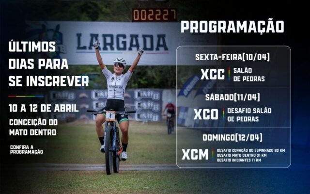 Inscrições para a CiMTB em Conceição do Mato Dentro encerram-se em uma semana